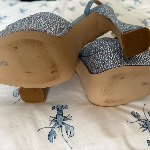Steve Madden women’s size 8 Rhinestone Blue platform high heels. Prom/Formal - Picture 5 of 6